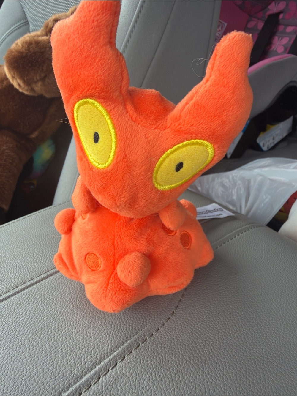 Pokemon Orange Plush with Yellow Eyes - Cute Collectible